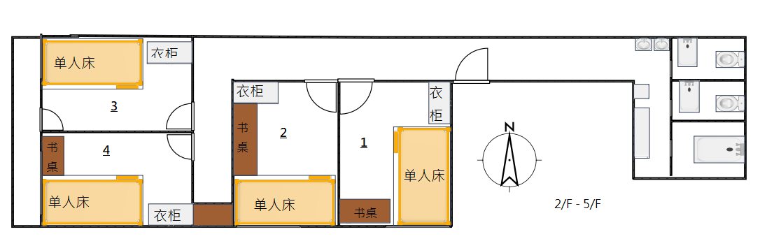 2-5楼 户型图